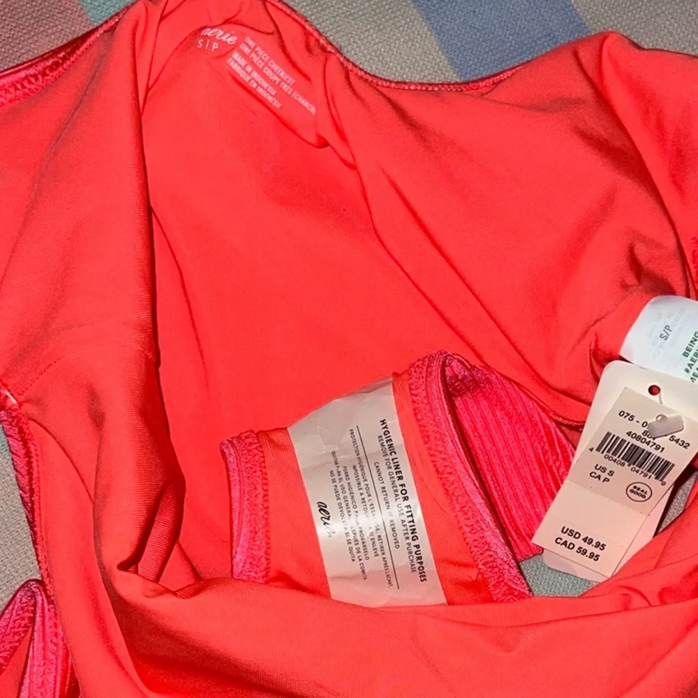 Aerie Neon Pink High-Cut One-Piece - Picture 8 of 9